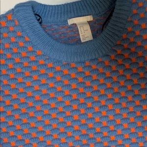 blue and orange boxy sweater. Like new!